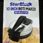 StarBlue 25.4cm Roti Maker Machine with Free Roti Heater and Removable Handle - Indian Chapati, Tortilla, Roti AC220-240V 50/60Hz 1200W, UK Plug