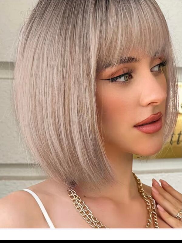 Screenshot Wokestar Blonde bob Wigs for Women Synthetic Wig with Fringe