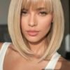 Screenshot Wokestar Blonde bob Wigs for Women Synthetic Wig with Fringe
