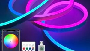 Screenshot Neon LED Strip Light 2m RGBIC with Remote & Music Sync – Multicolour