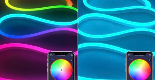 Neon LED Strip Light 2m RGBIC with Remote & Music Sync – Multicolour