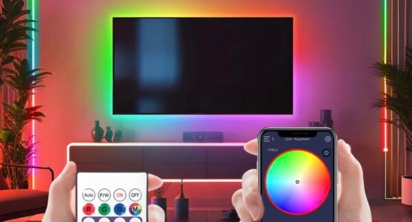 Neon LED Strip Light 2m RGBIC with Remote & Music Sync – Multicolour