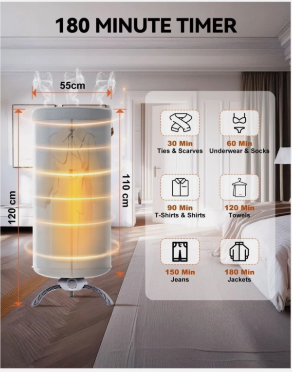 Screenshot 2025-12-02 184131 Compact Electric Clothes Dryer, 900W Heated Clothes Airer Drying Pod, 2-layer
