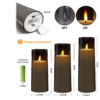 MozkeTo19 Flickering Flameless Candles Battery Operated with Remote and 2/4/6/8 H Timer Led Pillar Candles Pack of 9 (D2.3 xH 5" 6" 7") with Realistic Moving Wick Candles for Home Decor (Grey)
