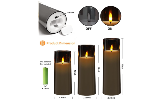 MozkeTo19 Flickering Flameless Candles Battery Operated with Remote and 2/4/6/8 H Timer Led Pillar Candles Pack of 9 (D2.3 xH 5" 6" 7") with Realistic Moving Wick Candles for Home Decor (Grey)