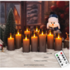 MozkeTo19 Flickering Flameless Candles Battery Operated with Remote and 2/4/6/8 H Timer Led Pillar Candles Pack of 9 (D2.3 xH 5" 6" 7") with Realistic Moving Wick Candles for Home Decor (Grey)