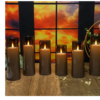 MozkeTo19 Flickering Flameless Candles Battery Operated with Remote and 2/4/6/8 H Timer Led Pillar Candles Pack of 9 (D2.3 xH 5" 6" 7") with Realistic Moving Wick Candles for Home Decor (Grey)