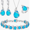 Screenshot 2025-12-02 223056 Ever Faith Women's Jewellery Set Sparkly Cubic Zirconia Teardrop Necklace Earring Bracelet Ring – Sky Blue Silver-Tone