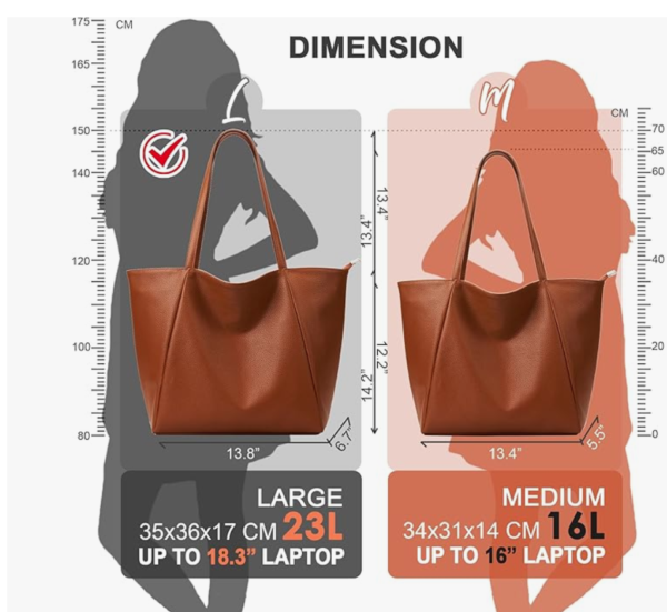 Screenshot 2025-12-06 233139 Large Tote Bags for Women PU Leather Handbags with Zipper – Black