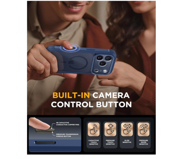 Miracase Magnetic iPhone 17 Pro Case Full Body Bumper with Screen Protector – Blue