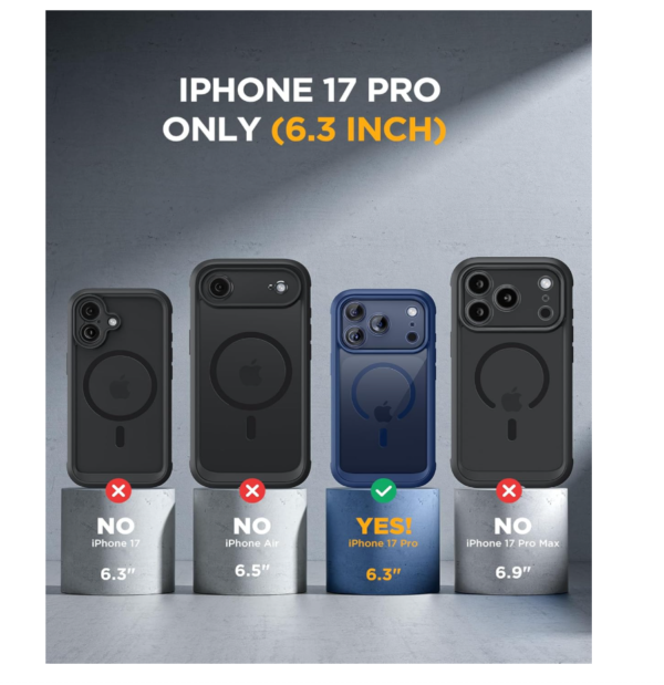 Miracase Magnetic iPhone 17 Pro Case Full Body Bumper with Screen Protector – Blue