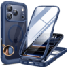 Miracase Magnetic iPhone 17 Pro Case Full Body Bumper with Screen Protector – Blue