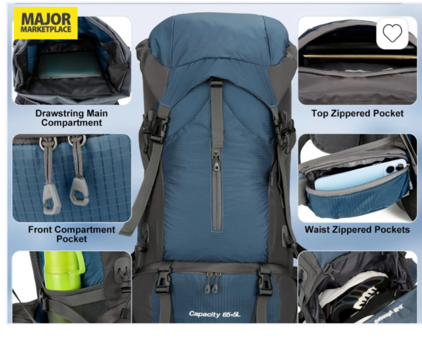 Screenshot 2025-12-10 011054 Large Capacity & Multiple CompartmentsThe 65L+5L hiking backpa