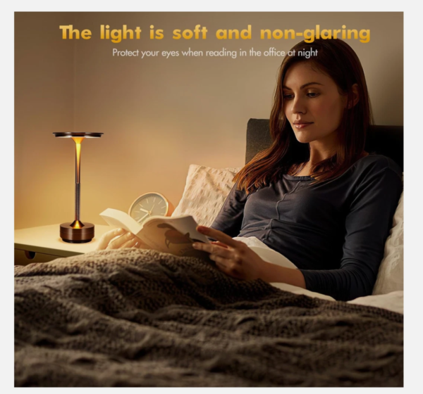 Table Lamp - Modern Cordless Rechargeable Bedside Lamp Dimmable 3 Lighting Color