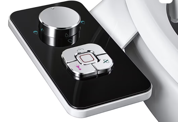 Non-Electric Cold Water Bidet Toilet Seat Attachment with Dual Nozzles – Black