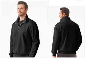 Screenshot 2025-12-29 140548 Meilicloth Men's Quarter Zip Sweatshirt Long Sleeve Jumper – Black Small