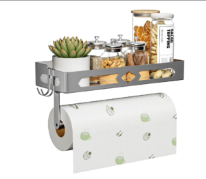 Screenshot 2025-12-30 035848 ZDDLOINP Wall-Mounted Spice Rack with Roll Holder Hooks – Silver