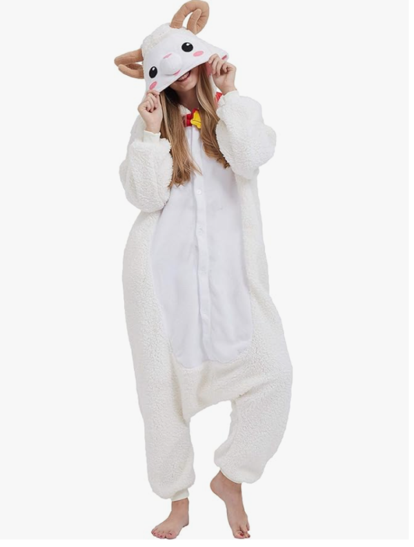 Women's Adult Pajamas Unisex Animal Onesies Novelty Nightwear Cosplay Costume – Sheep M
