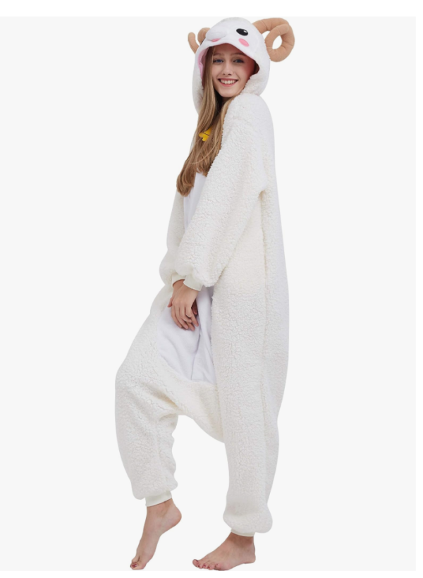 Women's Adult Pajamas Unisex Animal Onesies Novelty Nightwear Cosplay Costume – Sheep M
