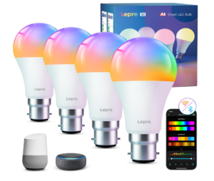 Screenshot 2025-12-30 040727 Lepro AI Smart Bulb B22, 1100lm WiFi Bulb, Music Sync Colour Changing Light Bulbs, Personalized AI Lighting Designer, Dimmable, Voice Control, Works with Alexa & Google Assistant, 4 Packs