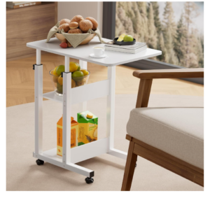 Screenshot 2025-12-30 042810 BTGGG Overbed Table with Lockable Wheels & 2 Storage Shelves – White