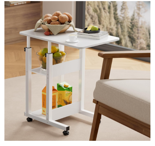 Screenshot 2025-12-30 042810 BTGGG Overbed Table with Lockable Wheels & 2 Storage Shelves – White