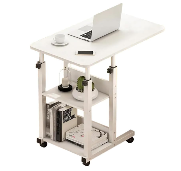 Screenshot 2025-12-30 042836 BTGGG Overbed Table with Lockable Wheels & 2 Storage Shelves – White