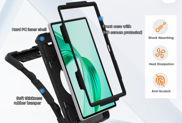 Honor Pad X8a Case 11 inch 2024 Shockproof Heavy Duty Kids Cover with 360° Stand – Navy Blue