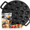 IRONO Poffertjes Pan - Mini Pancake Maker - Pancake Pan - 19 Mini Pancakes - Eggs Crepe Pan - Cast Iron