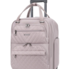 KROSER Carry On Underseat Multi-functional, 16-inch Underseater Lightweight Overnight Suitcase for Women, Grey Pink