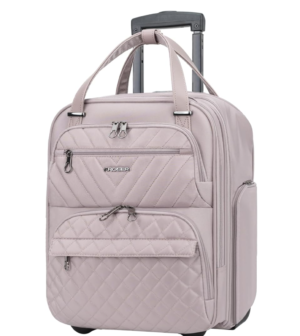 Screenshot 2025-12-30 044636 KROSER Carry On Underseat Multi-functional, 16-inch Underseater Lightweight Overnight Suitcase for Women, Grey Pink