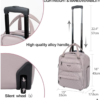 KROSER Carry On Underseat Multi-functional, 16-inch Underseater Lightweight Overnight Suitcase for Women, Grey Pink
