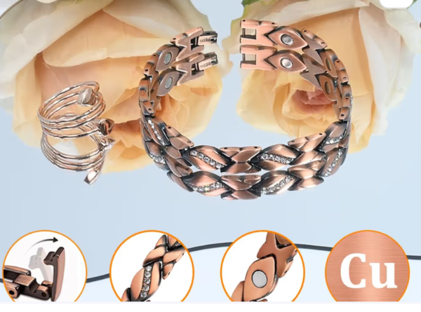 Screenshot 2025-12-30 045045 Vicmag Copper Magnetic Bracelet for Women – Adjustable Length, Love Turquoise