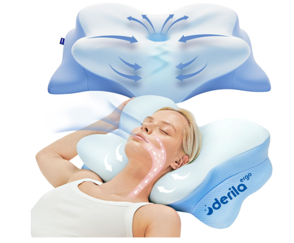 DERILA ERGO Memory Foam Pillow for Neck Support – Ergonomic Design