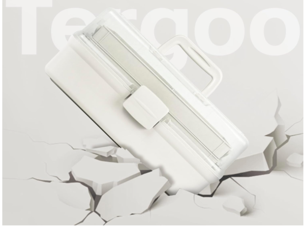 Creahaus 14in 3 Layer Multipurpose Storage Box/Craft Storage Boxes With Compartments/Plastic Tool Box/Medicine Storage Box/Hair Accessories Organiser/Sewing Box with 2 Trays (White)