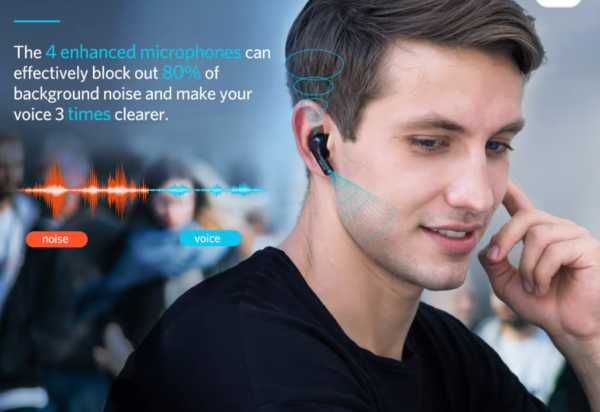 EarFun Wireless Earbuds Bluetooth 5.3 with 4 Mics ENC – Black