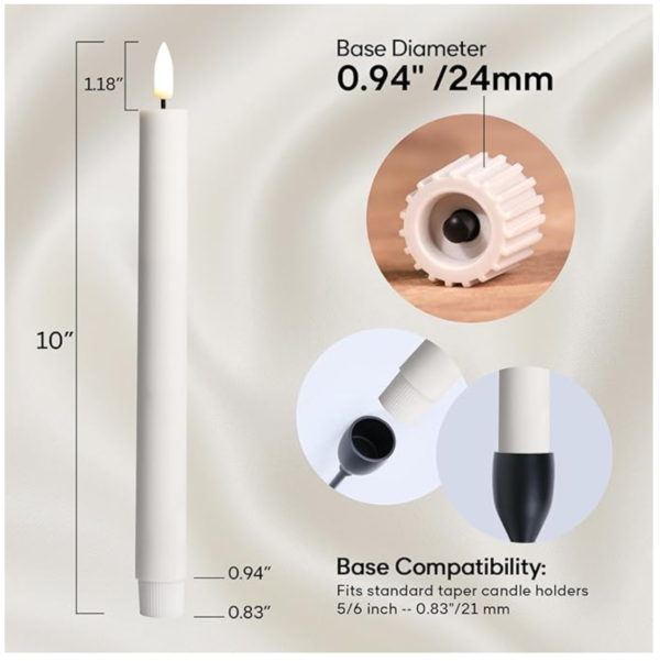 Screenshot 2025-12-31 034152 Eywamage Flameless LED Taper Candles Set of 6 with Remote Timer – White