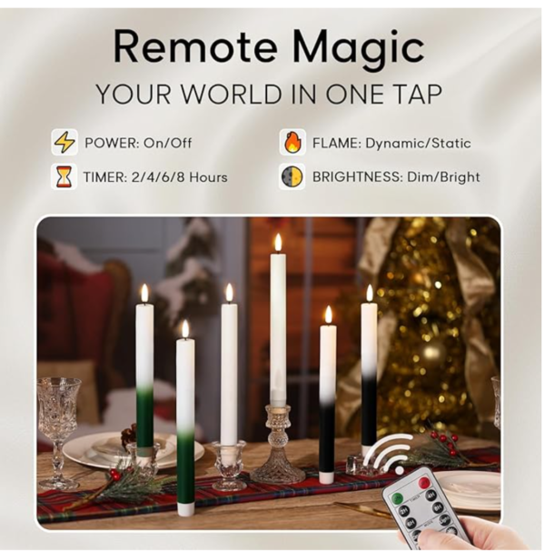 Screenshot 2025-12-31 034212 Eywamage Flameless LED Taper Candles Set of 6 with Remote Timer – White