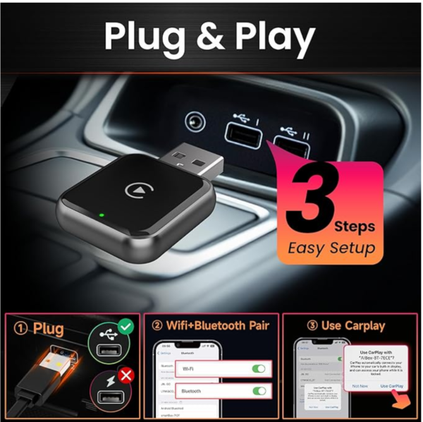 Screenshot 2025-12-31 035902 CarPlay Wireless Dongle for iPhone Android 5GHz WiFi Connection – USB-A/USB-C