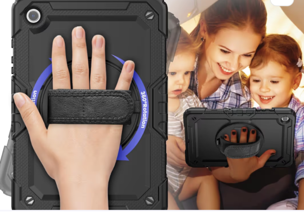 Screenshot 2025-12-31 040620 Case for Samsung Galaxy Tab A9+ 11 Inch 2023, Shockproof with 360° Rotating Stand – Black