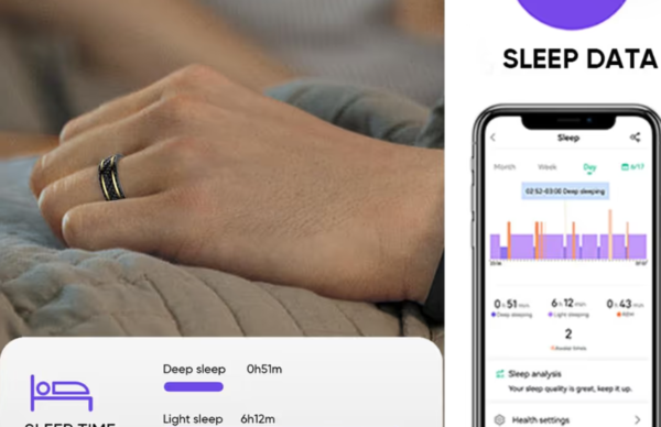 Smart Ring Heart Rate Blood Pressure Monitor Sleep Tracker – Waterproof for Men Women