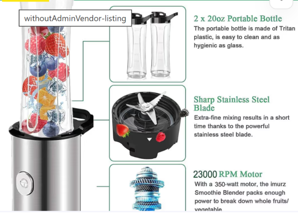 Screenshot 2025-12-31 045215 withoutAdminVendor-listing Personal Blender Smoothie Maker 350W with 2 Bottles – Black