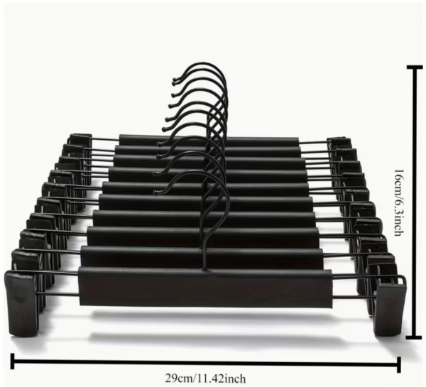 Clothes Hangers Space-Saving Adjustable Clips for Pants Skirts Coats – 10 Pack Black - Mixed Box