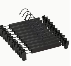 Clothes Hangers Space-Saving Adjustable Clips for Pants Skirts Coats – 10 Pack Black - Mixed Box