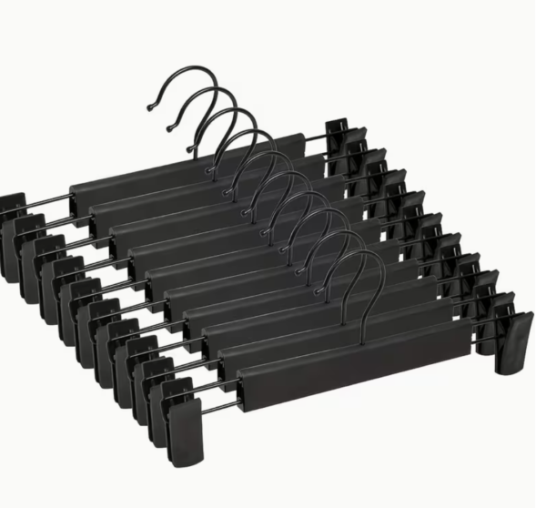 Clothes Hangers Space-Saving Adjustable Clips for Pants Skirts Coats – 10 Pack Black - Mixed Box