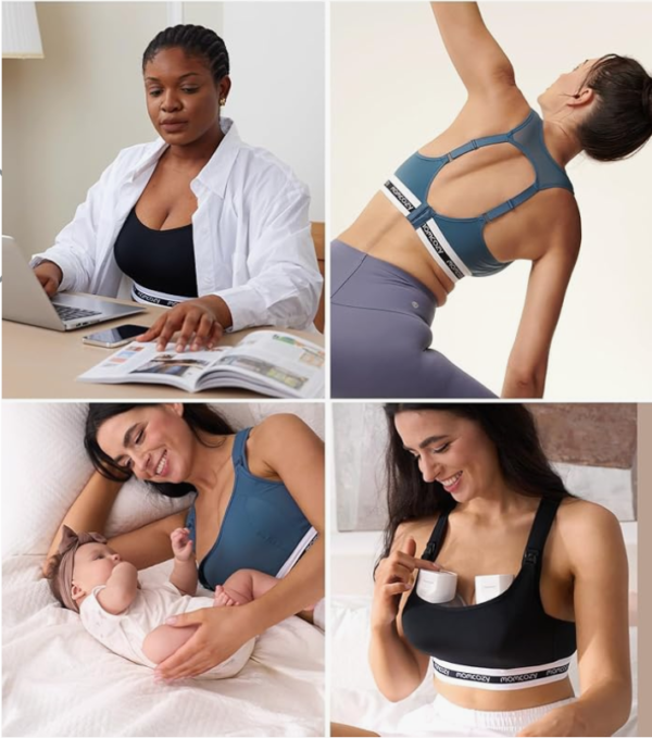 Low-Impact Nursing Sports Bra for Breastfeeding – Black Size L