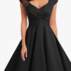 Screenshot 2026-01-02 042420 Women's 50s 60s A-Line Rockabilly Swing Dress Cap Sleeve – Black M