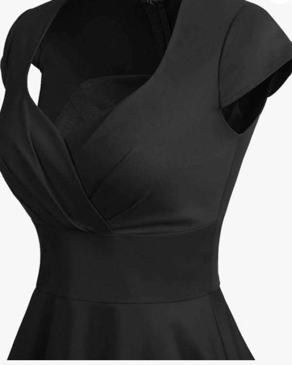 Screenshot 2026-01-02 042454 Women's 50s 60s A-Line Rockabilly Swing Dress Cap Sleeve – Black M