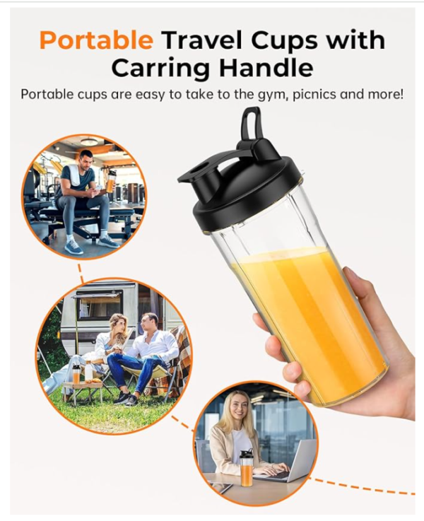 Smoothie Blender Personal Size 650ml Cups Non-BPA with Grinding Cup – Black