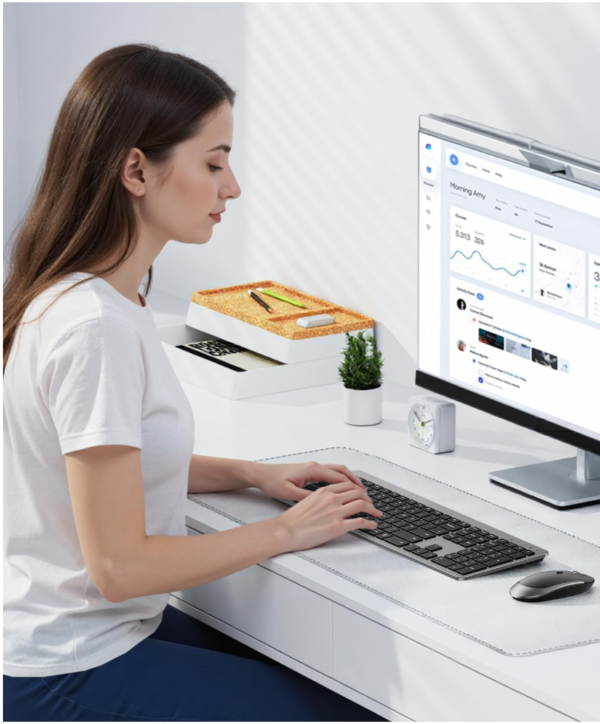 seenda SKM64-3 Rechargeable Wireless Bluetooth Keyboard Mouse, Multi-Device Ultr